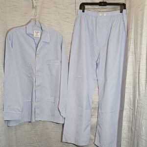 Ben Silver  Light Blue Two-Ply Cotton Pajama Set Sz XXL Men